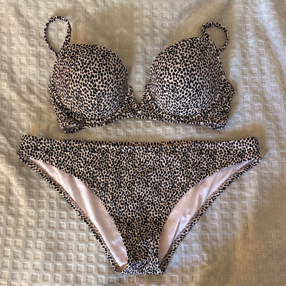 Spotted Print Push-Up bikini